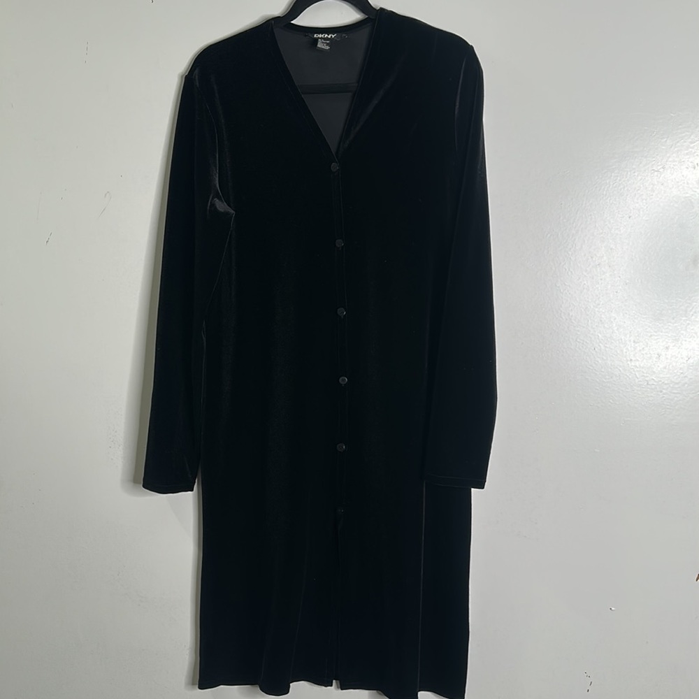 DkNy velvet button down cardigan size large